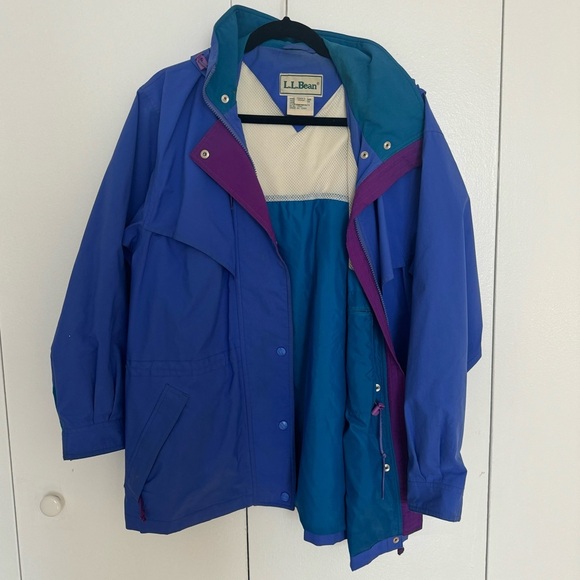 L.L. Bean Women's Vintage 90s Blue Pink Purple Goretex Zip Jacket in Medium - Picture 1 of 9